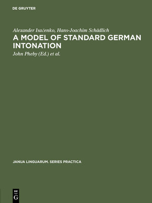cover image of A model of standard German intonation